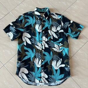 #2789 NN07 Men's High Summer Tyrion Shirt Aqua Print Small